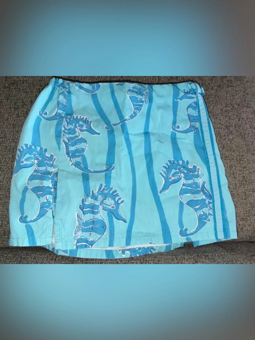 Lilly Pulitzer Light Blue & Teal Seahorse Skort